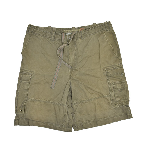 Eddie Bauer Men's Cargo Shorts Green Drawstring Size 40 Drawstring Y2K - Picture 1 of 8